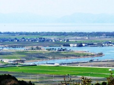 天守跡からの琵琶湖